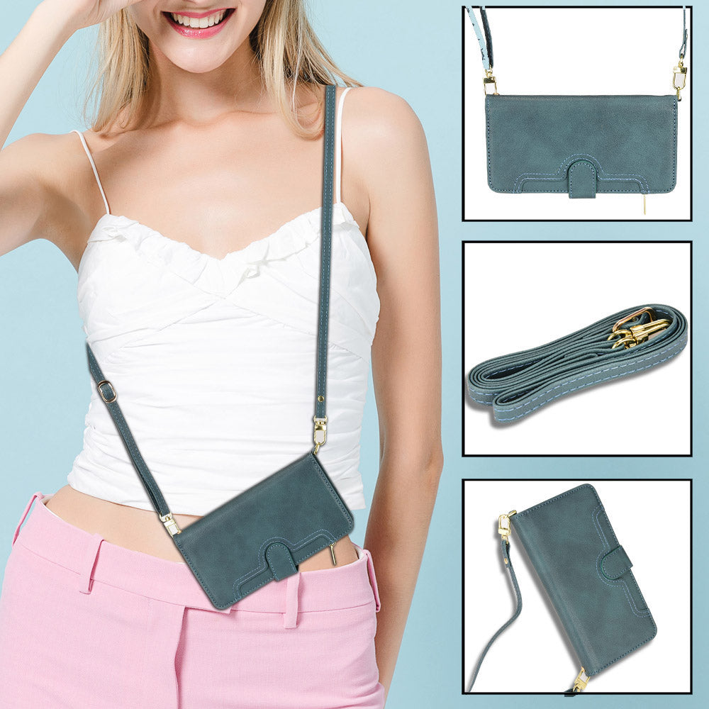 For Samsung Galaxy S23 Wallet Zipper Pocket Phone Case Shockproof Phone Cover with 2 Straps For Samsung Galaxy S23 Wallet Zipper Pocket Phone Case Shockproof Phone Cover with 2 Straps